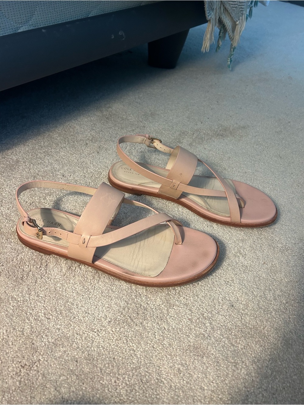 Cole Haan Blush Pink Leather Strappy Slingback Sandals